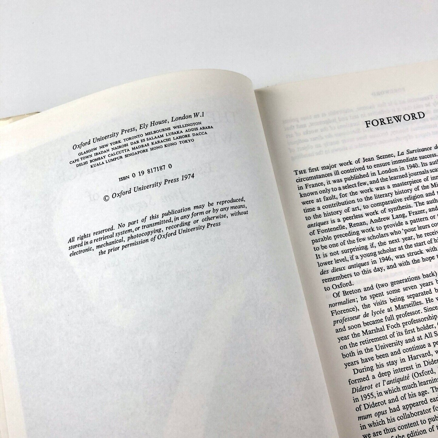 The Artist and the Writer in France | Essays in honour of John Seznec | Francis Haskell, Anthony Levi and Robert Shackleton | Clarendon Press, Oxford, 1974