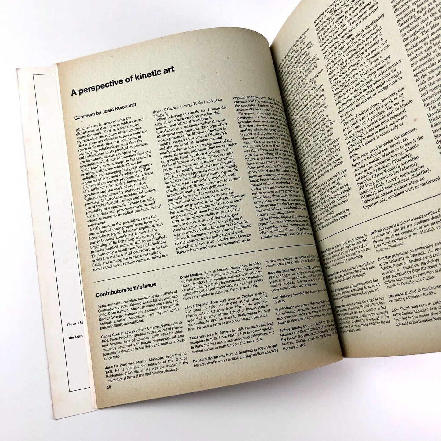 Studio International journal of modern art | Kinetic Art | Vol 173, No 886 | Feb 1967 | front cover design by Jesus-Raphael Soto