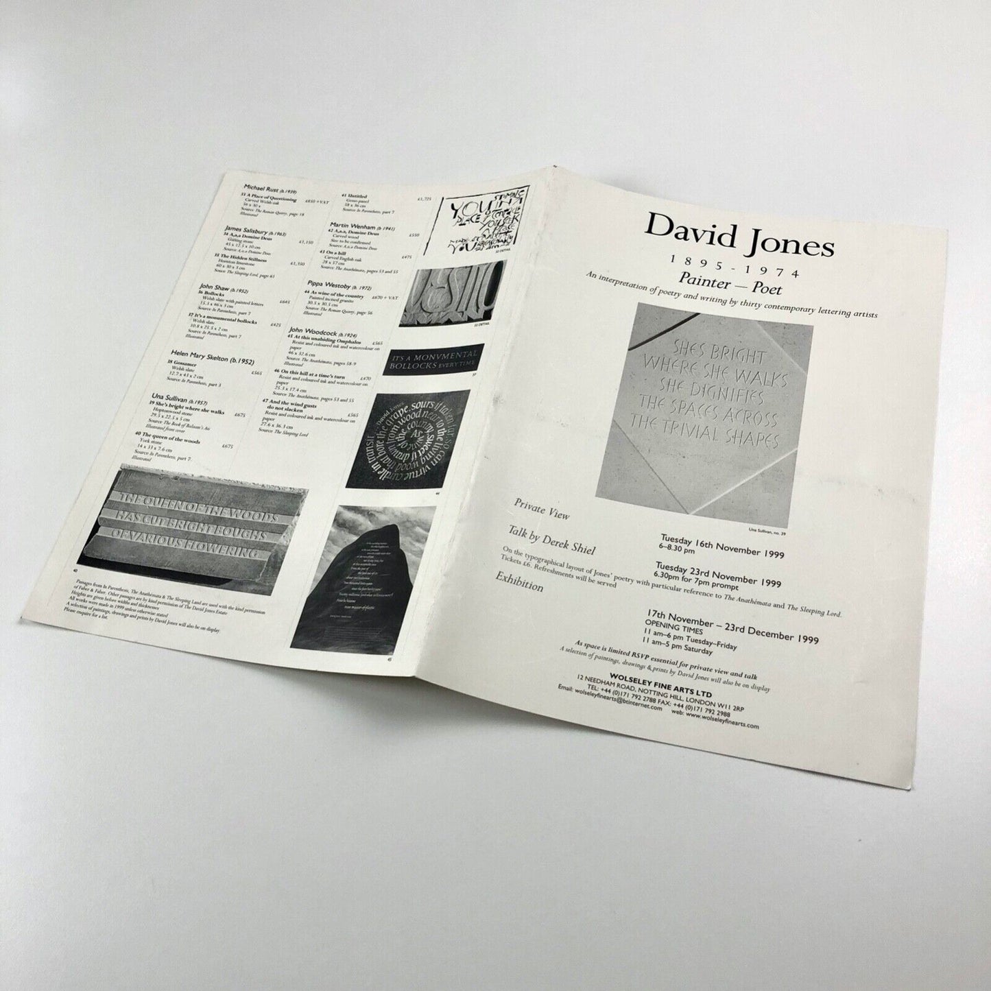 David Jones 1895-1974. Painter - Poet. An interpretation of poetry and writing by thirty contemporary lettering artists | Wolseley Fine Arts, 1999