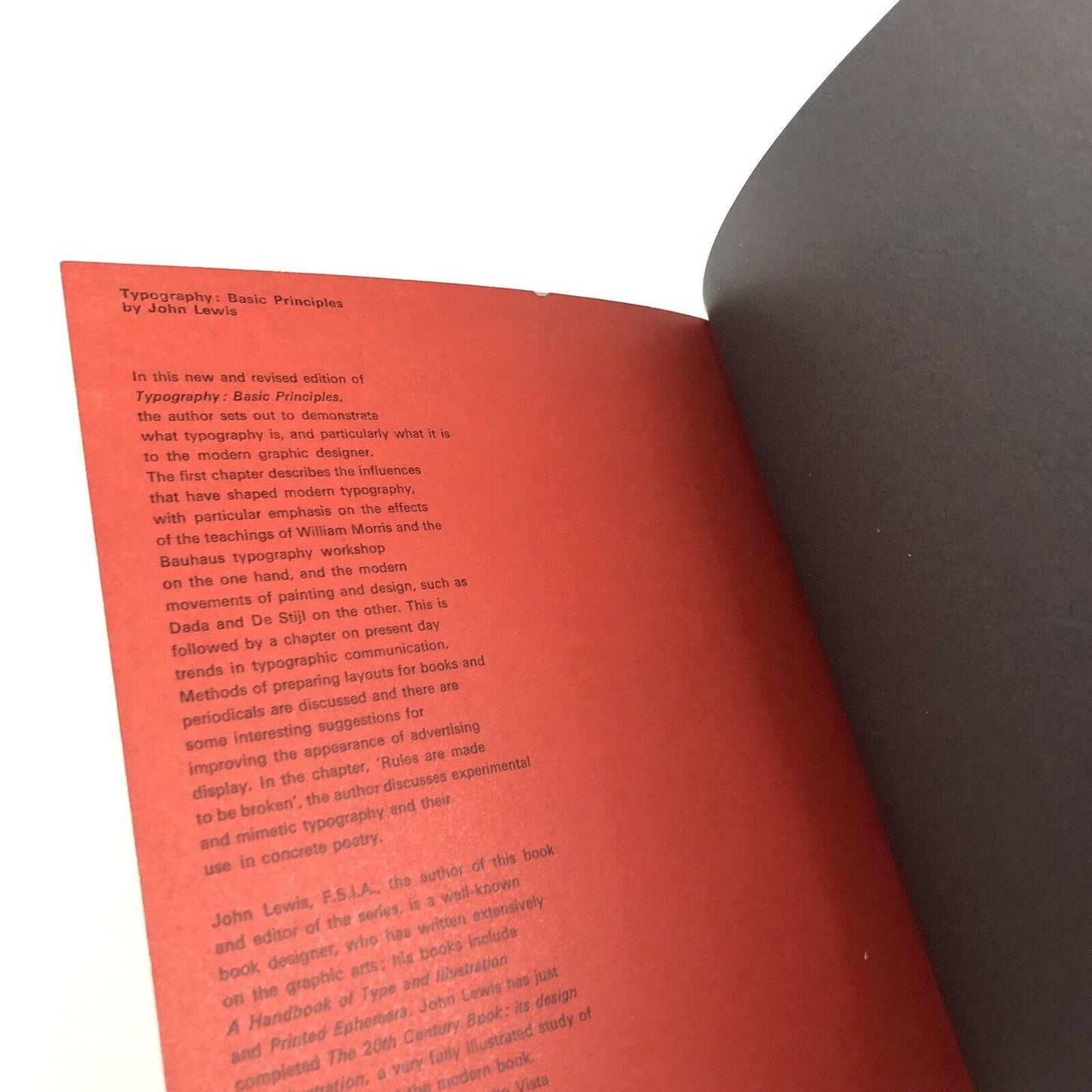 Typography Basic Principles. Influences and trends since the 19th century revised edition by John Lewis | Studio Vista, 1967