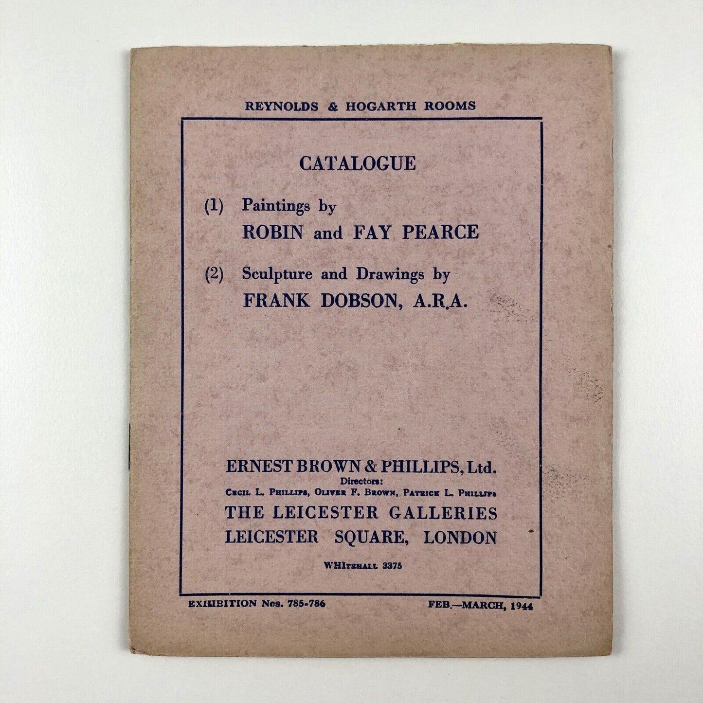 Robin and Fay Pearce | Sculpture and drawings by Frank Dobson | Ernest Brown & Phillips, Leicester Galleries catalogue, 1958