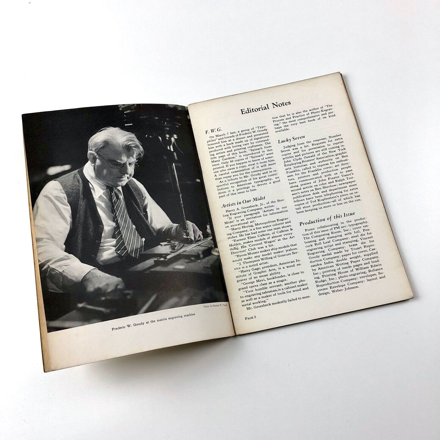PM issue number 8 | Journal for Production Managers | F. W. Goudy | April 1935