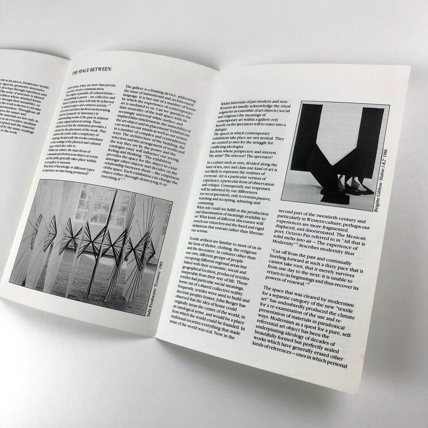 The Space Between – exhibition leaflet | John Hansard Gallery Southampton, 1986