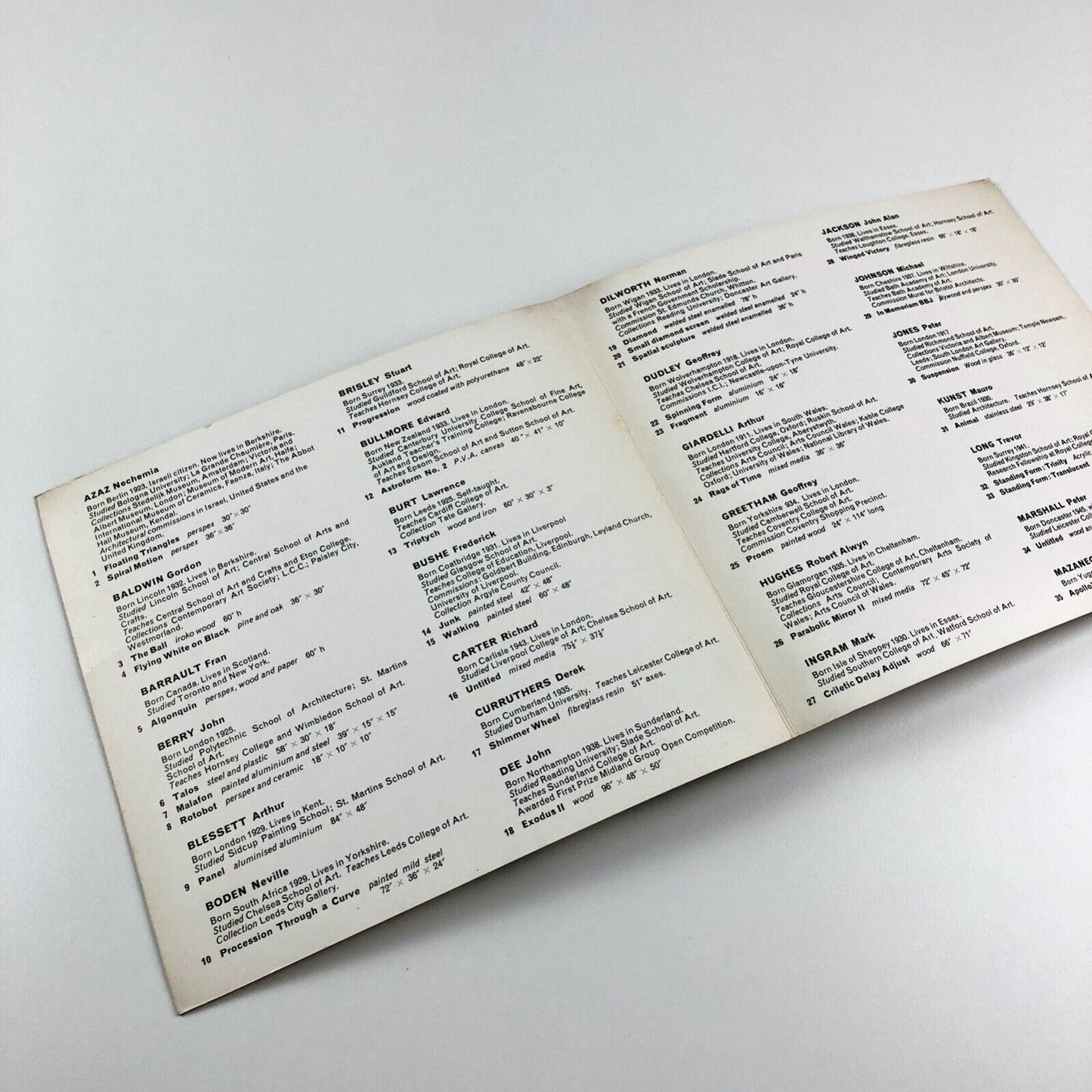 Folding card Experiment in Form Grosvenor Gallery, 1966