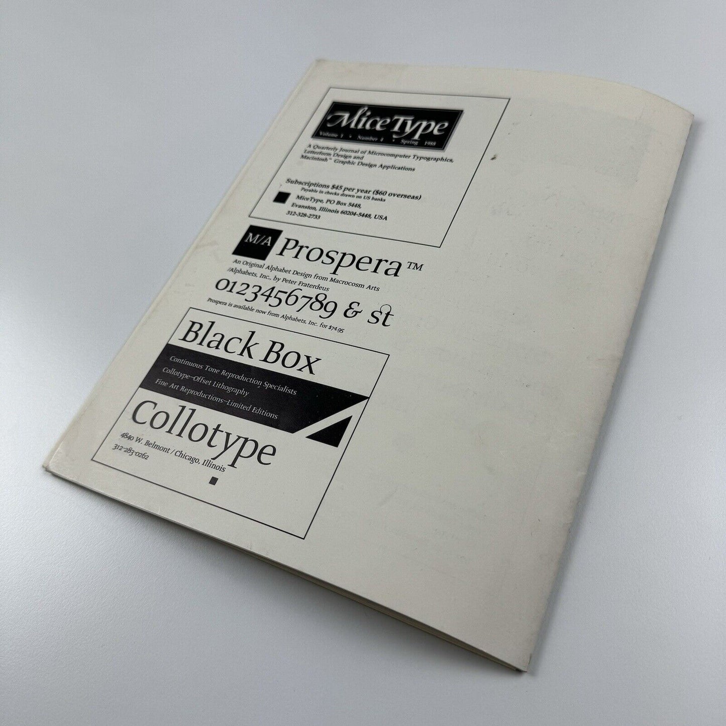 MiceType Alphabets Inc. Summer/Fall 1988 | Volume II, no. 1&2