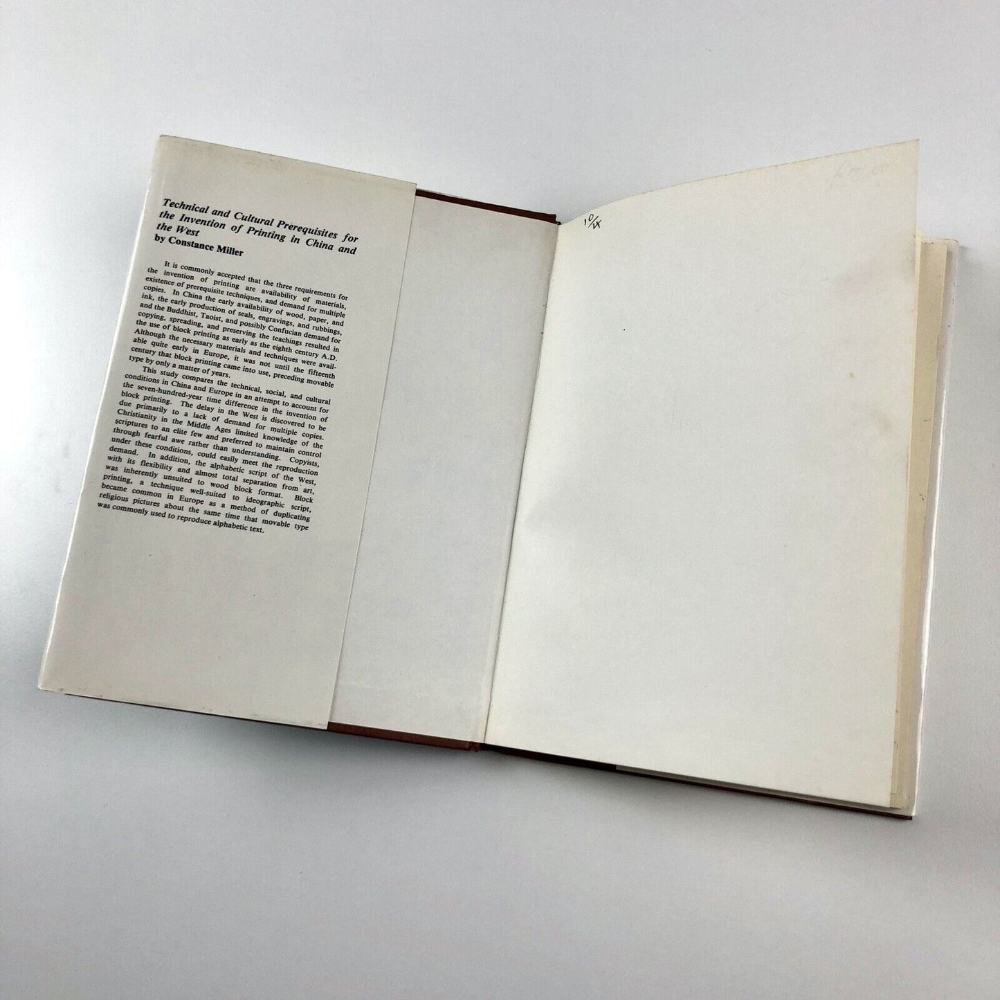 Prerequisites for the Invention of Printing in China and the West | Constance R Miller, 1983