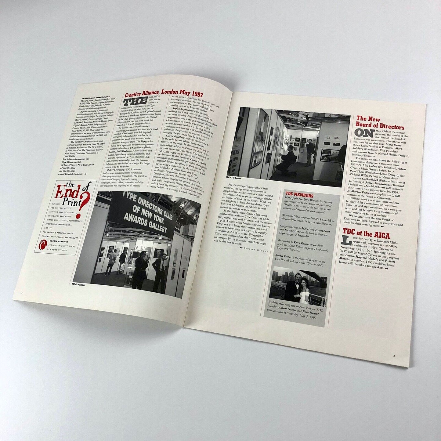 Letterspace. The Newsletter of the Type Directors Club 1997 | With Nicolete Gray obituary