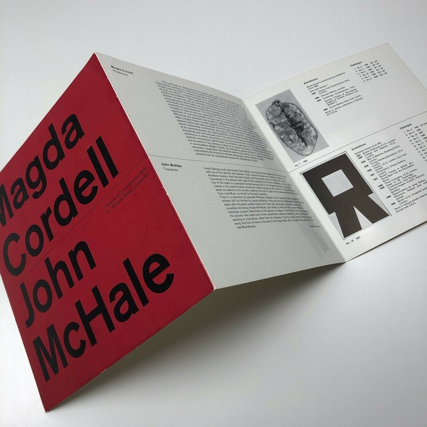 Magda Cordell / John McHale, ICA exhibition leaflet 1961 | Designed by Gordon House