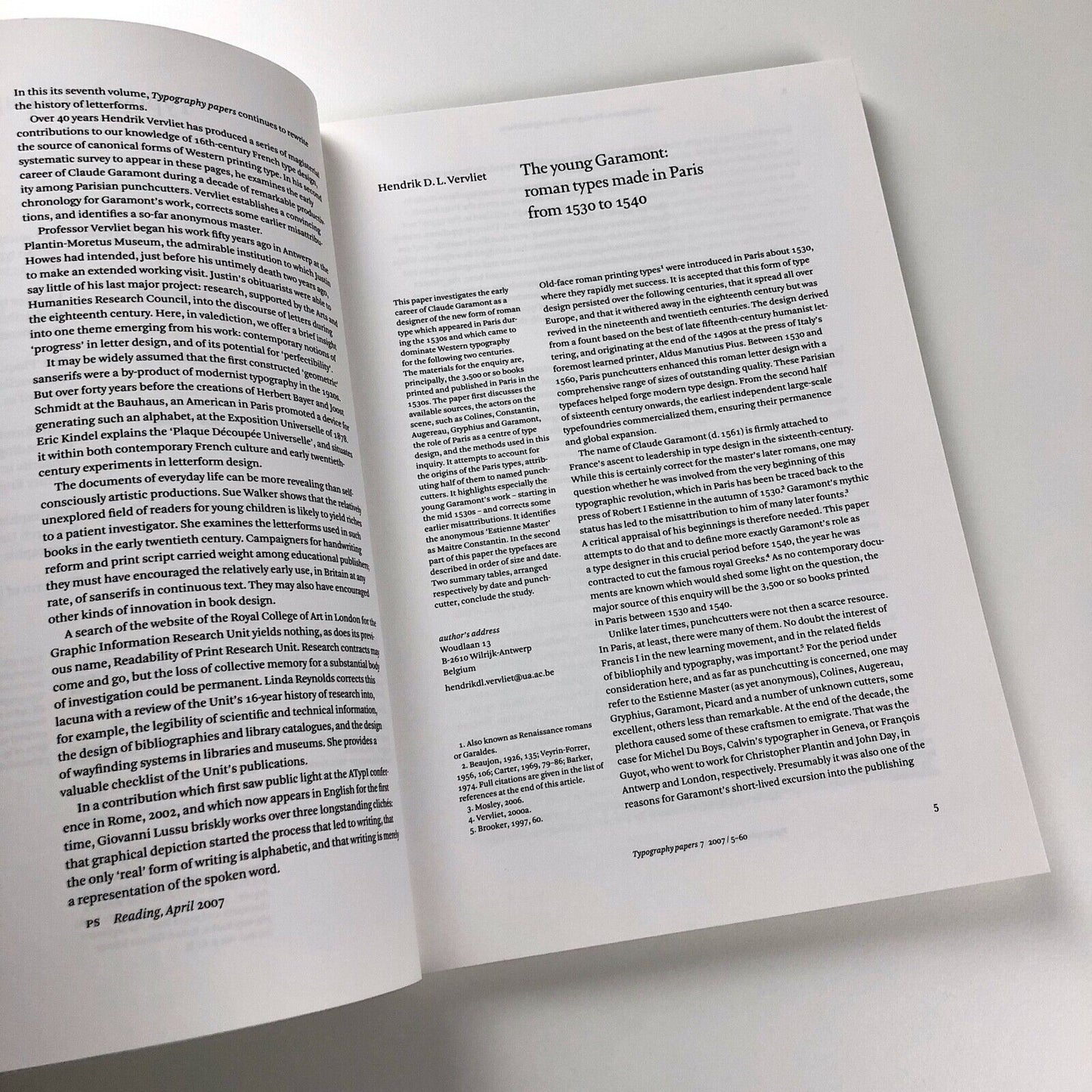 Typography Papers 7 | University of Reading | Hyphen Press | Editor Paul Stiff, 2007