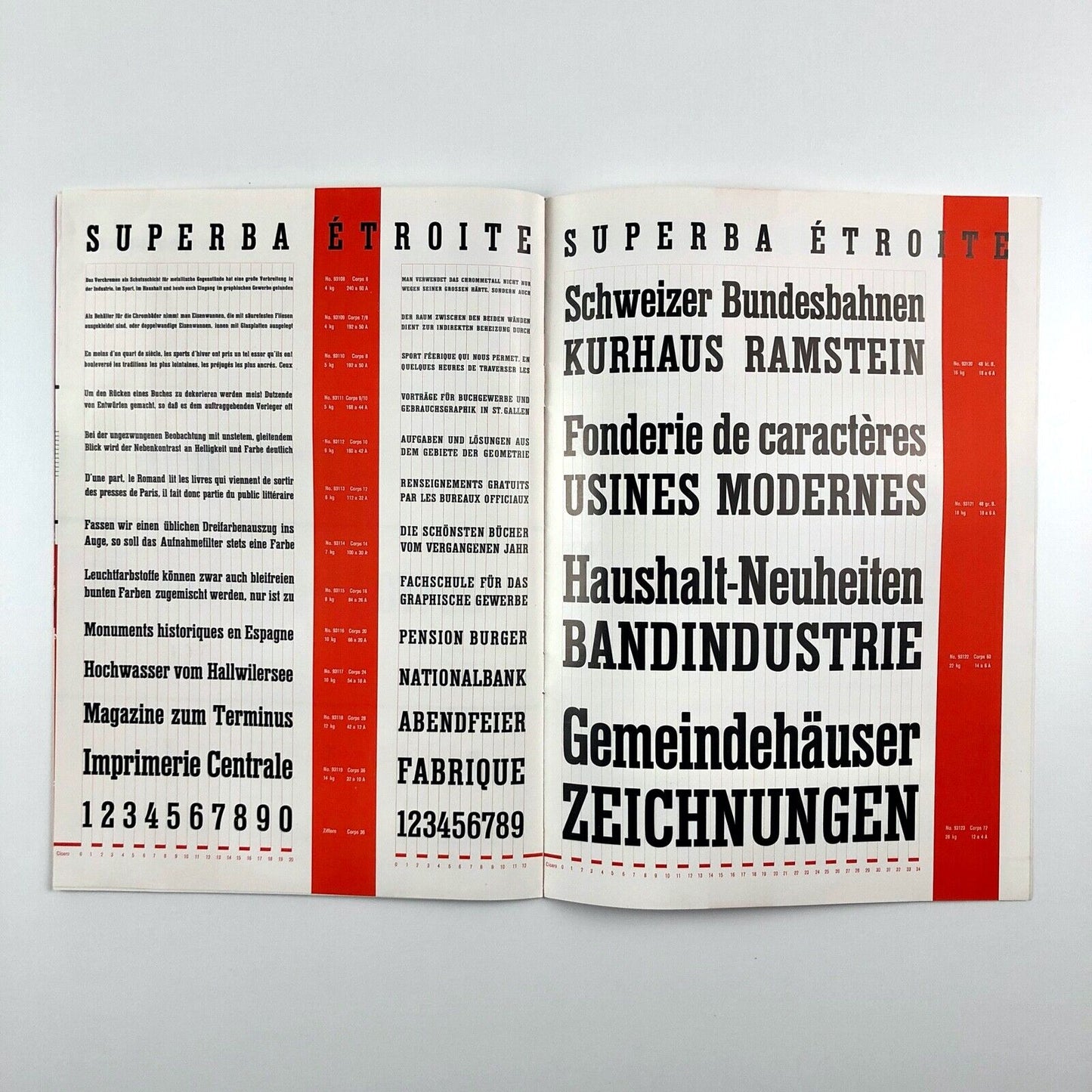 Superba type specimen booklet | Fonderie de Caractères Haas | design by Edmund Thiele, undated presumed to be 1940s