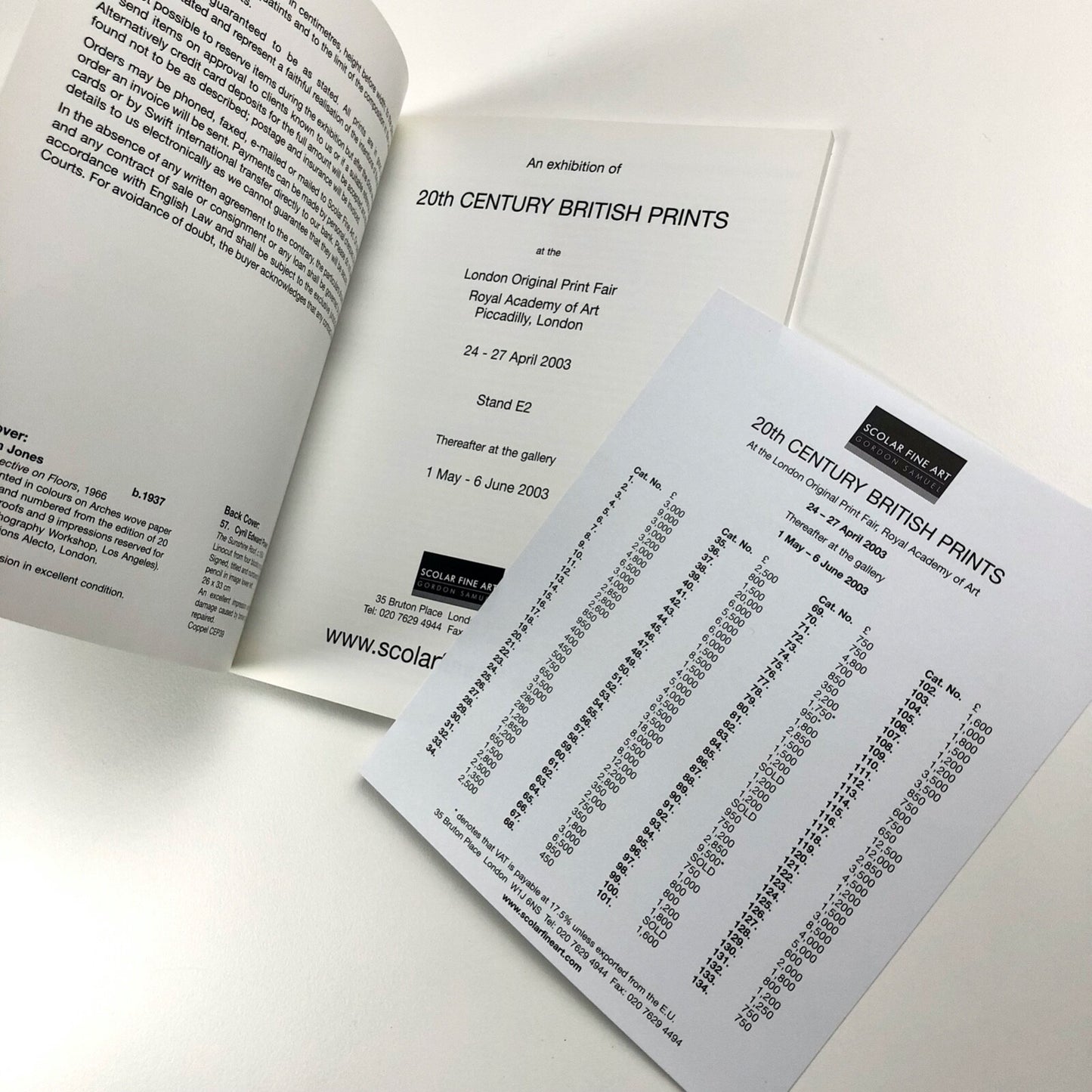 20th Century British Prints | London Original Print Fair Scolar Fine Art , 2003