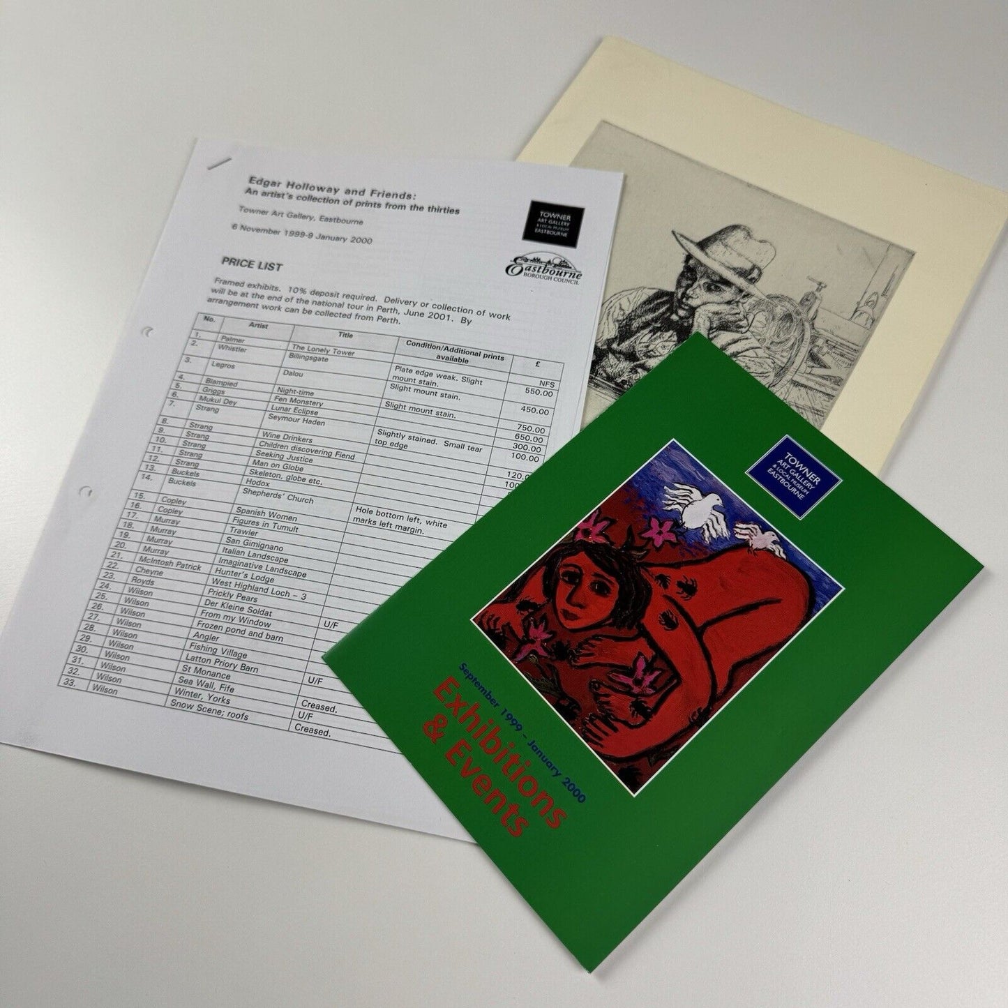 Edgar Holloway and Friends. An artist's collection of prints from the 'thirties | University of Wales in association with Wolseley Fine Art | Towner Art Gallery, 1999/2000