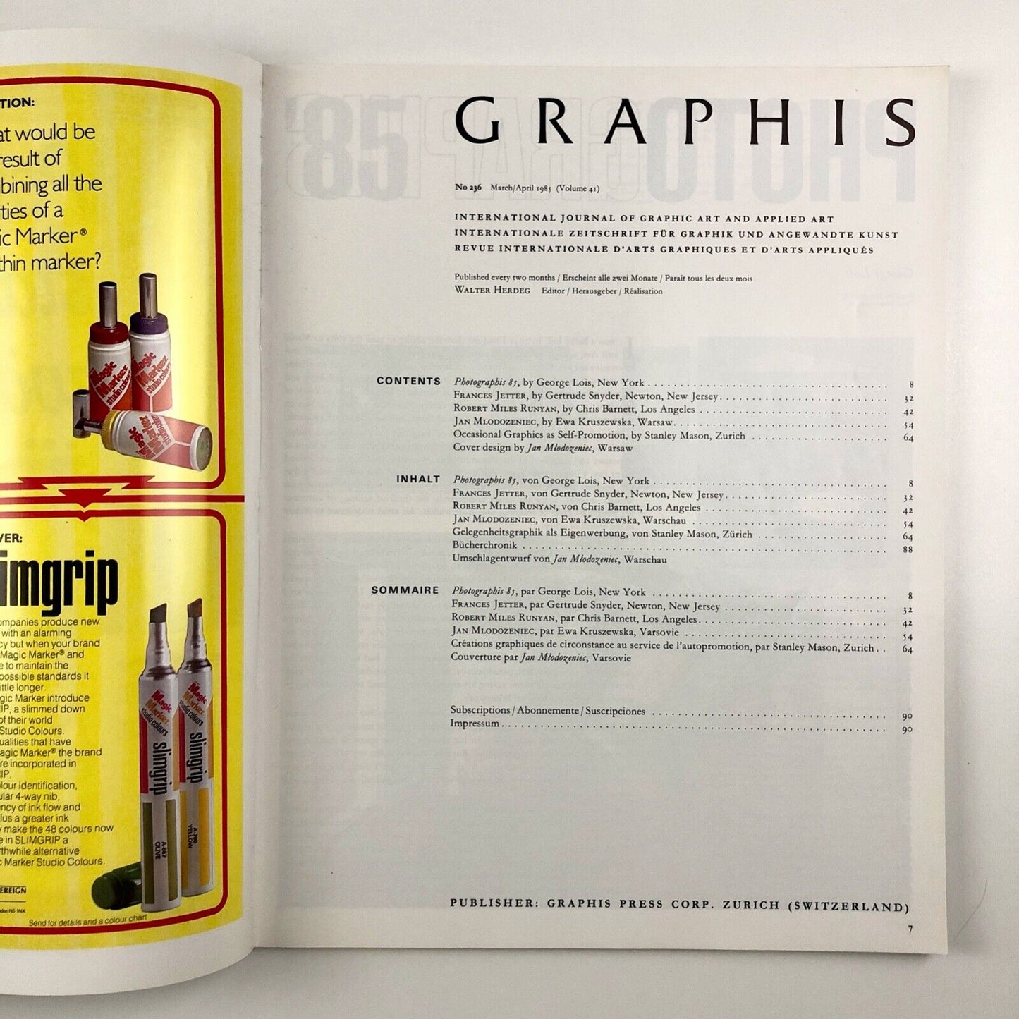 Graphis No 236 Vol 41 | March/April 1985 | Graphis Press Corp