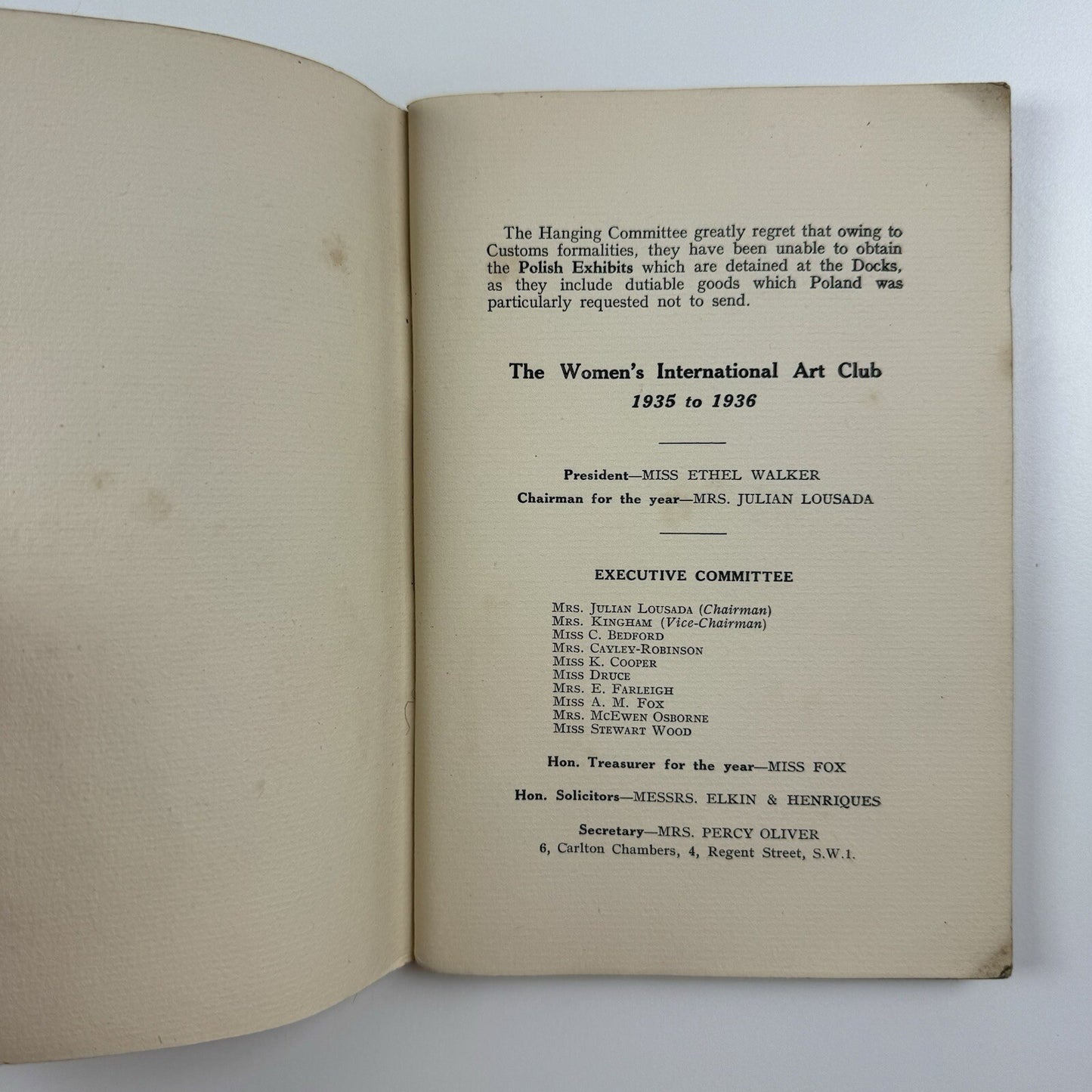 Women's International Art Club Suffolk Street Galleries 35th exhibition 1936