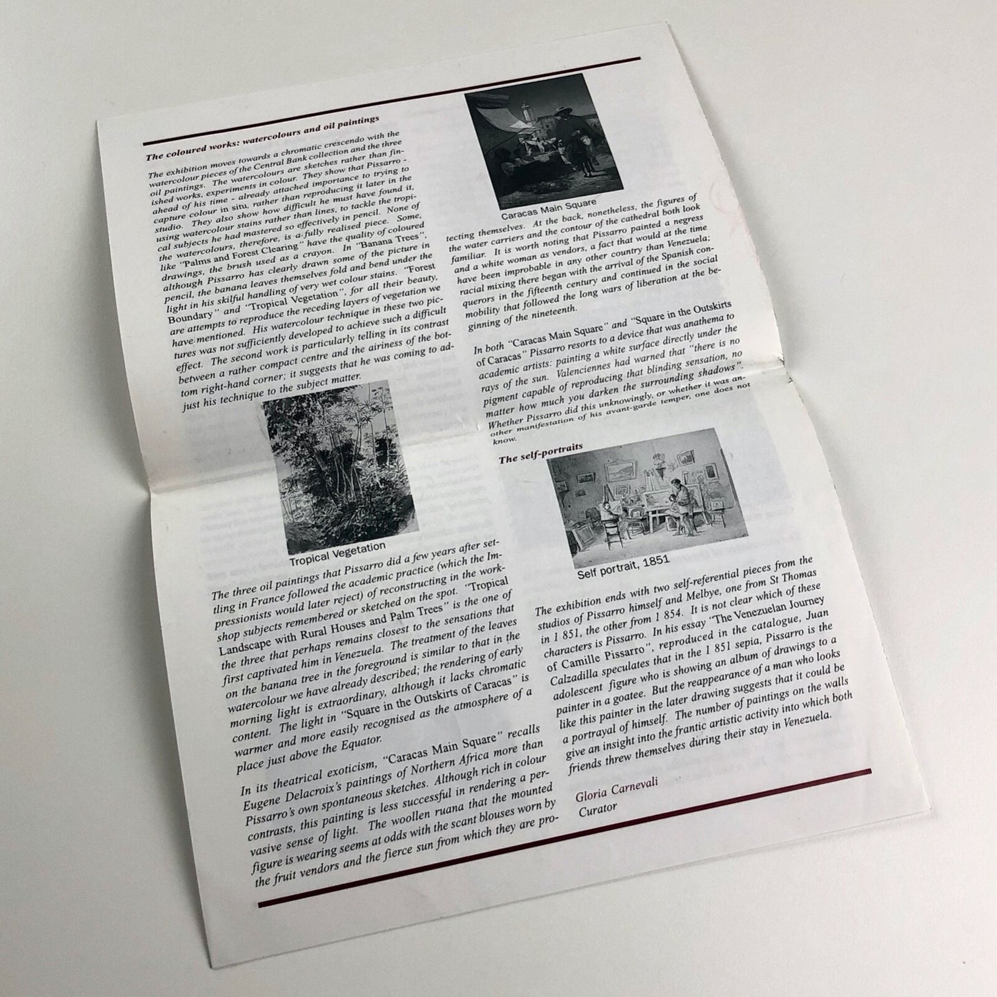 Pissarro in Venezuela – event leaflet and family tree card | Bolivar Hall, 1997