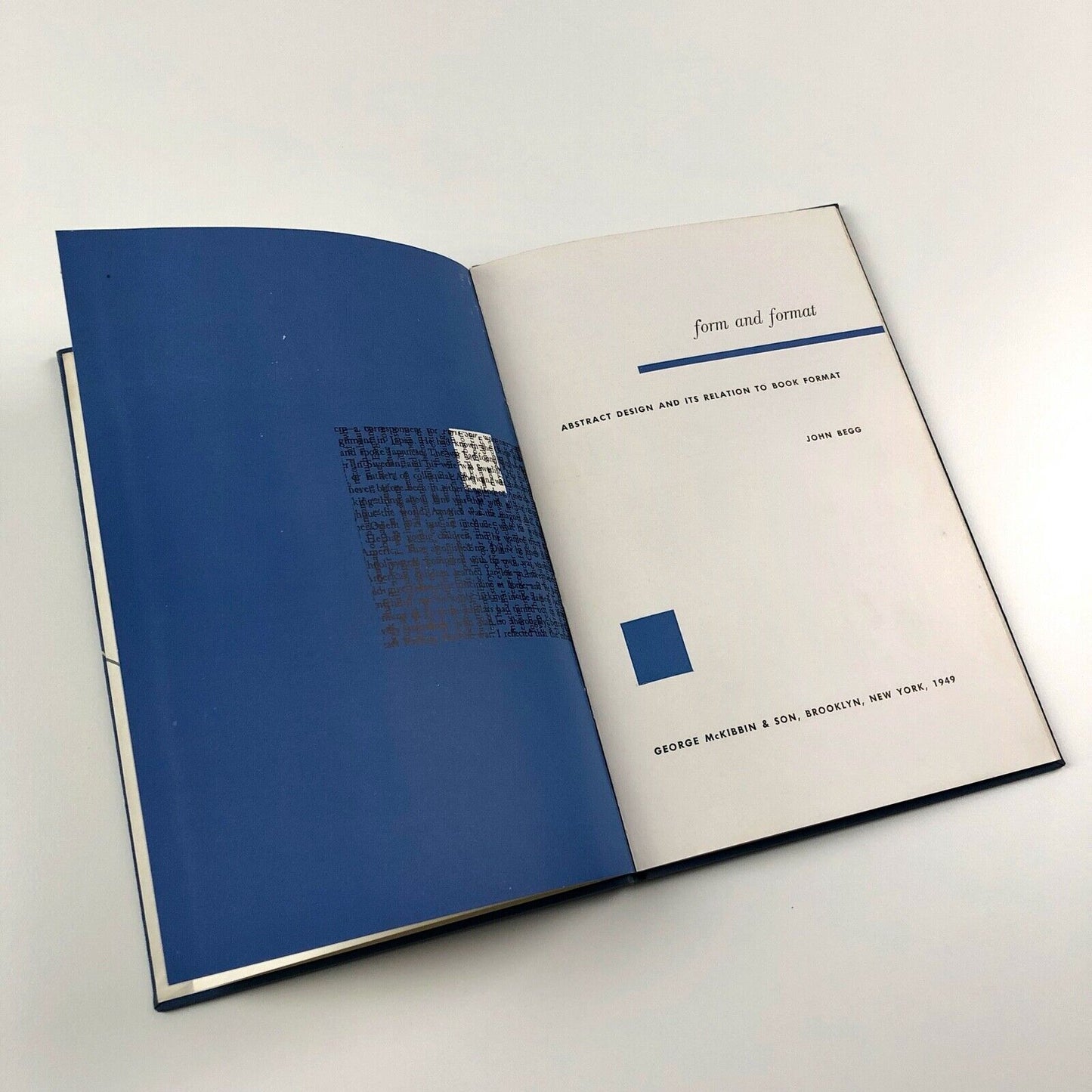 Form and Format. Abstract Design and its Relation to Book Format by John Begg | George McKibbin & Son, 1949 | Inscribed to Vivian Ridler