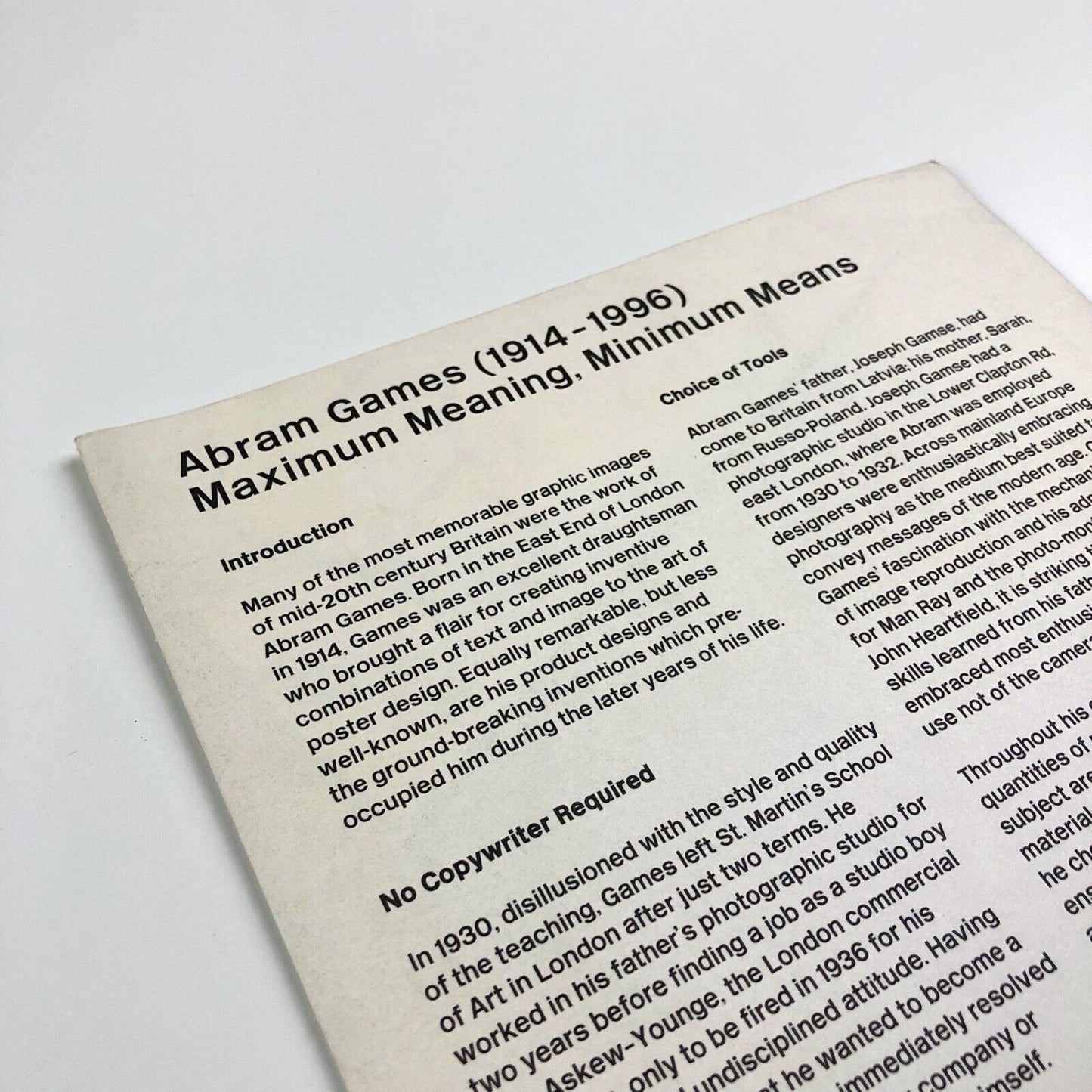 Abram Games – Maximum Meaning, Minimum Means | Design Museum, 2003