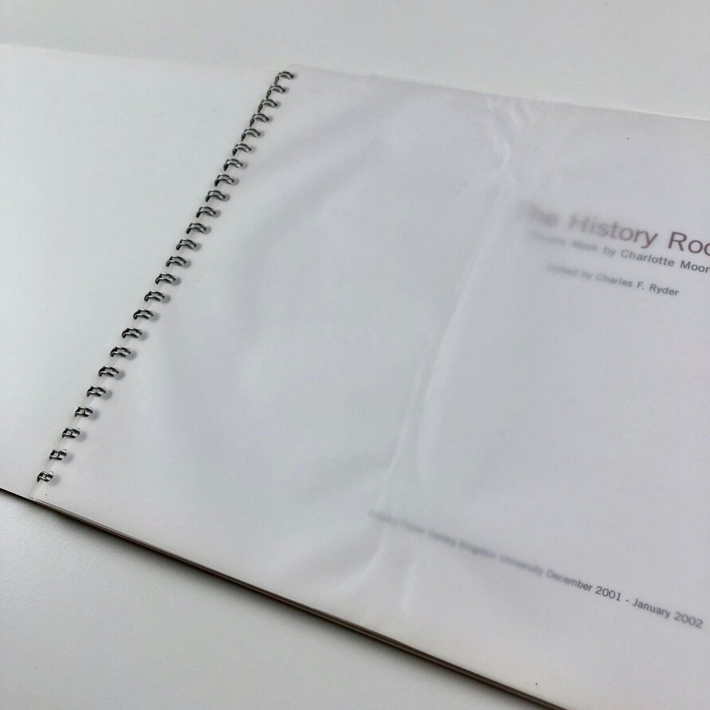 The History Room Recent Work by Charlotte Moore | Stanley Picker Gallery, 2001