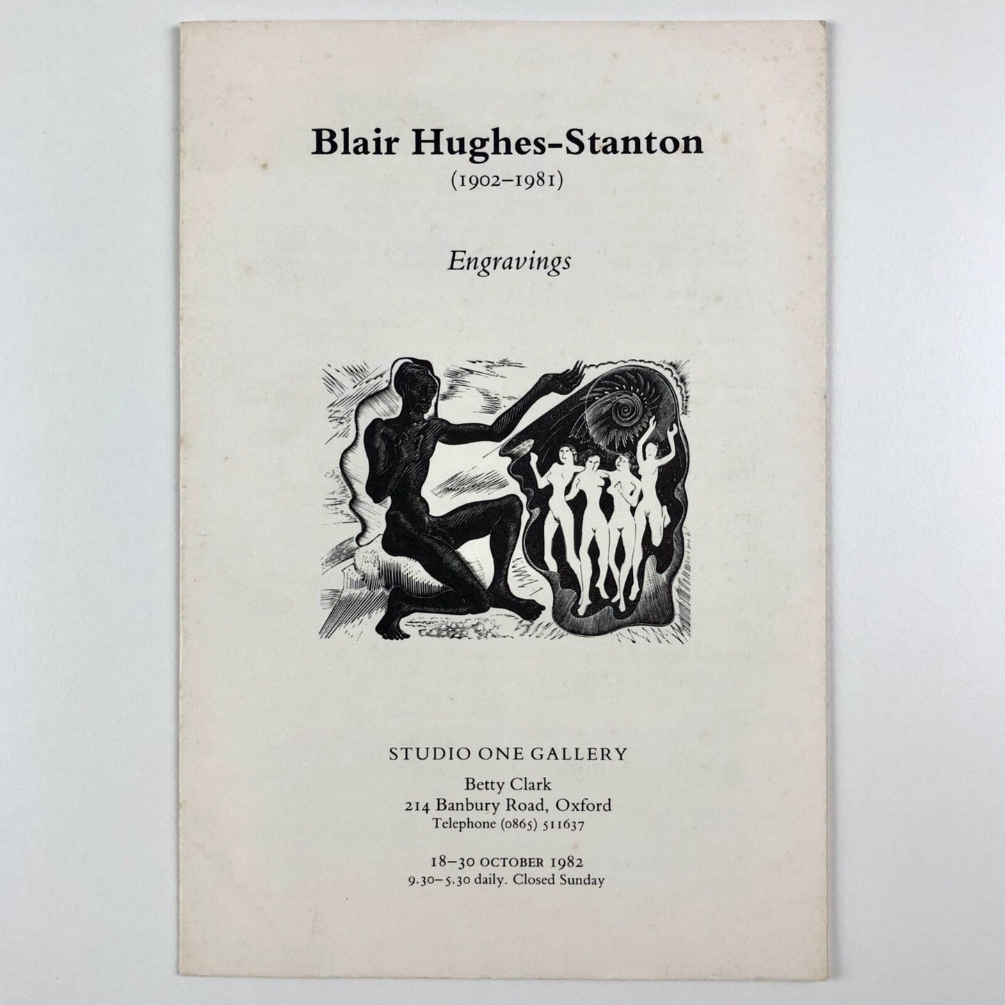 Blair Hughes-Stanton (1902-1981). Engravings | Studio One Gallery, Oxford 1982 | Exhibition leaflet
