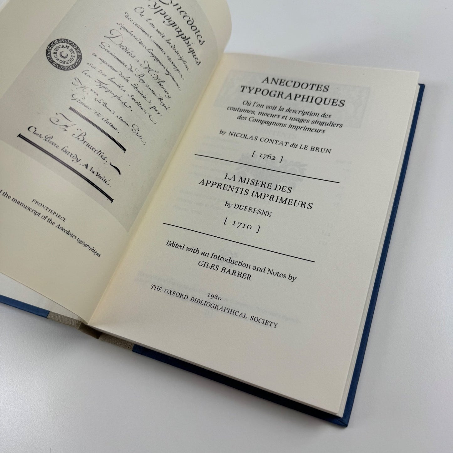 Anecdotes typographiques by Nicolas Contat | Le Brun 1980 reprint