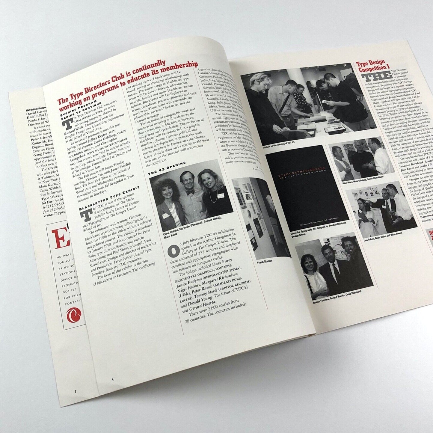 Letterspace. The Newsletter of the Type Directors Club 1997 | With Nicolete Gray obituary