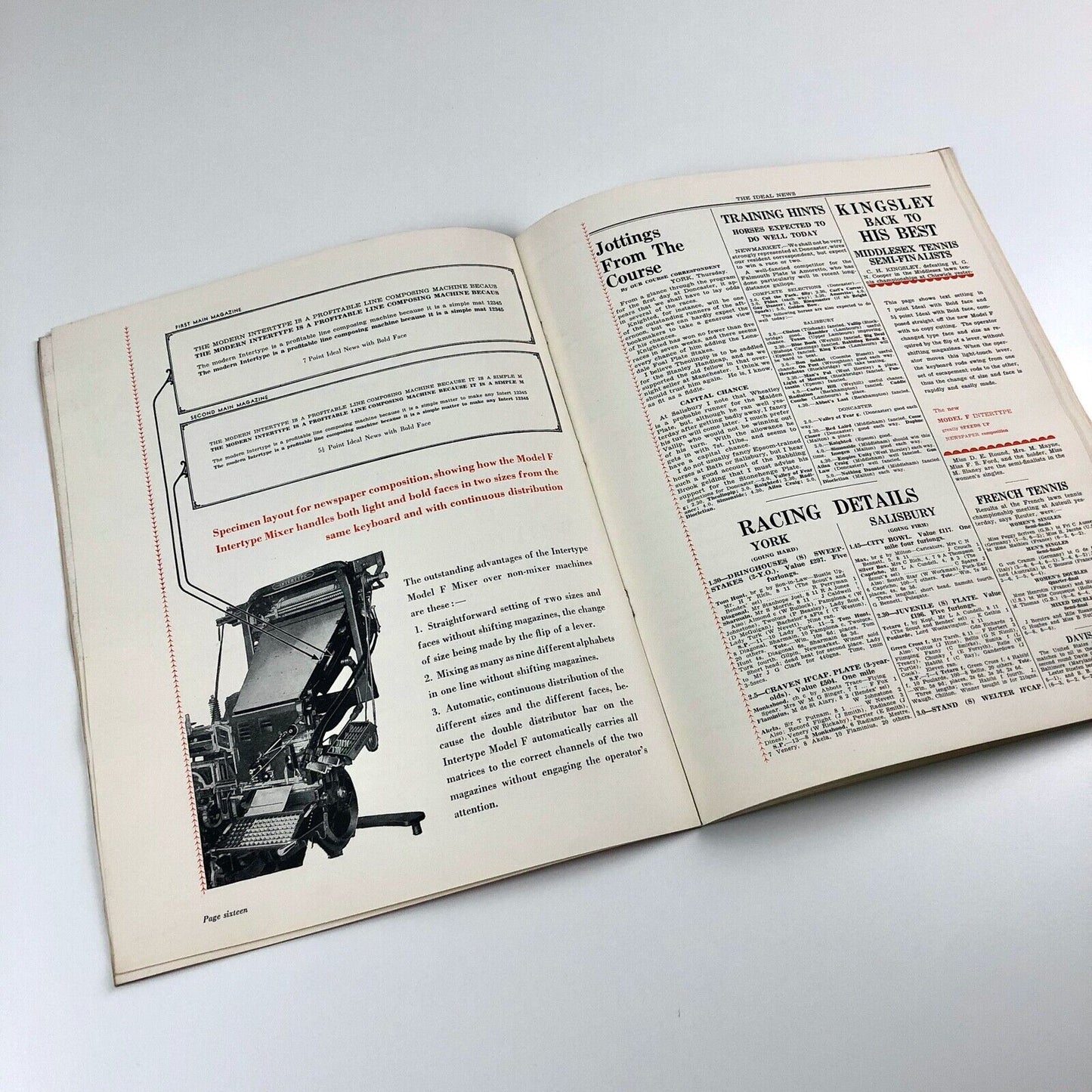 The New Model F Intertype Mixer | Trade booklet, Intertype Limited, 1934