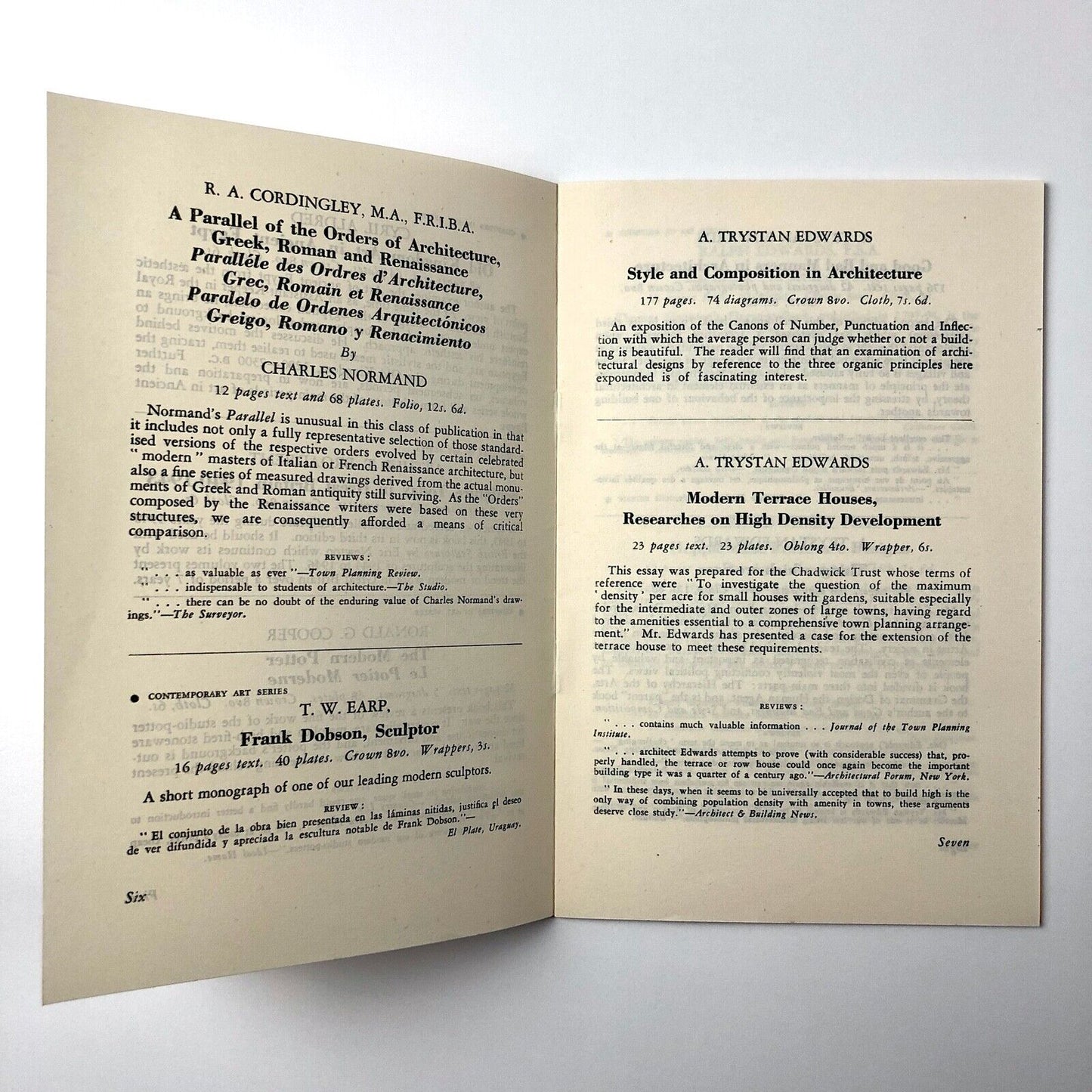 Books on the fine arts | AlecTiranti, London booklet 1949