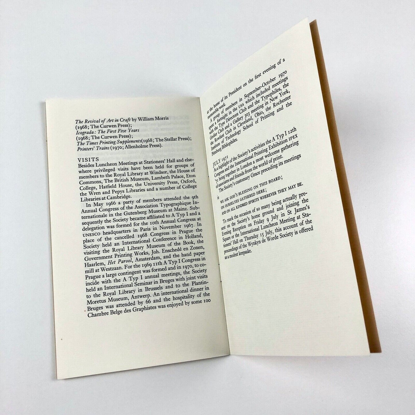 Proceedings of the Wynkyn de Worde Society booklet | London, 1971