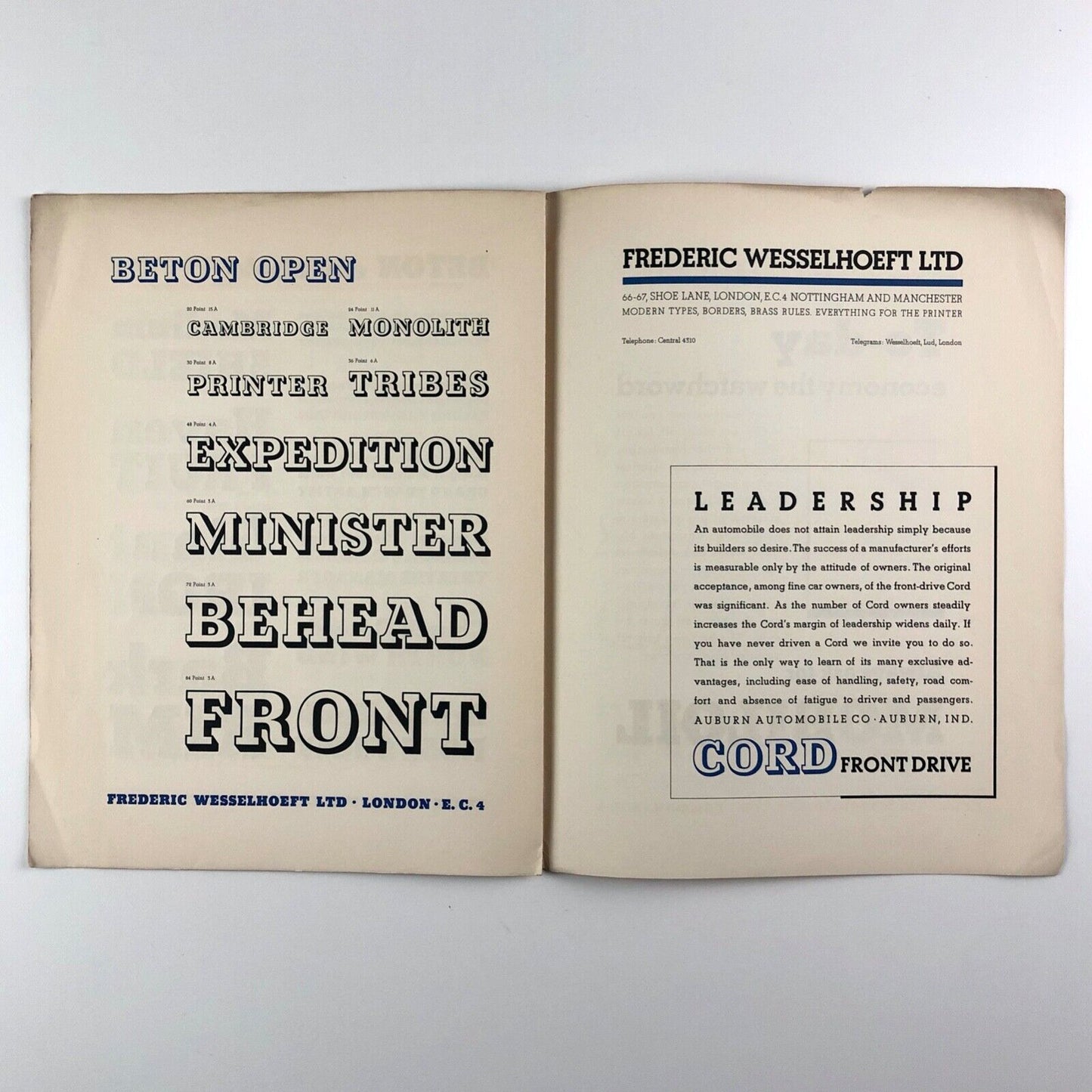 Beton Series by Heinrich Jost | Wesselhoeft/Soldans type specimen booklet