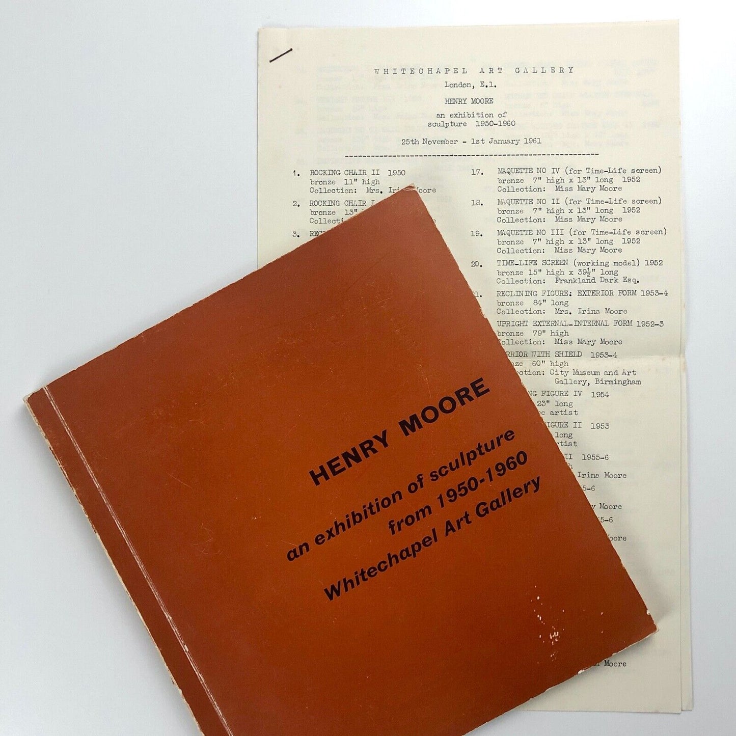 Henry Moore: An Exhibition of Sculpture 1950-1960 | Whitechapel Art Gallery catalogue, 1960