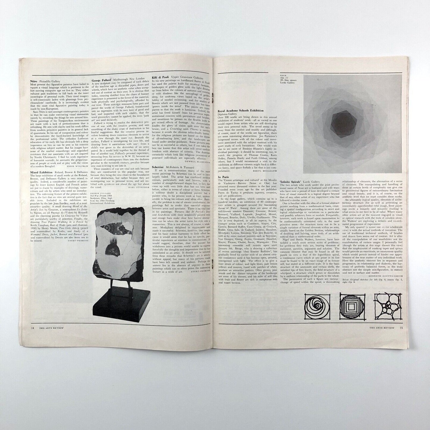 The Arts Review 14-28 Nov 1964 Vol XVI, No. 22 | Ian Stephenson | New Art Centre