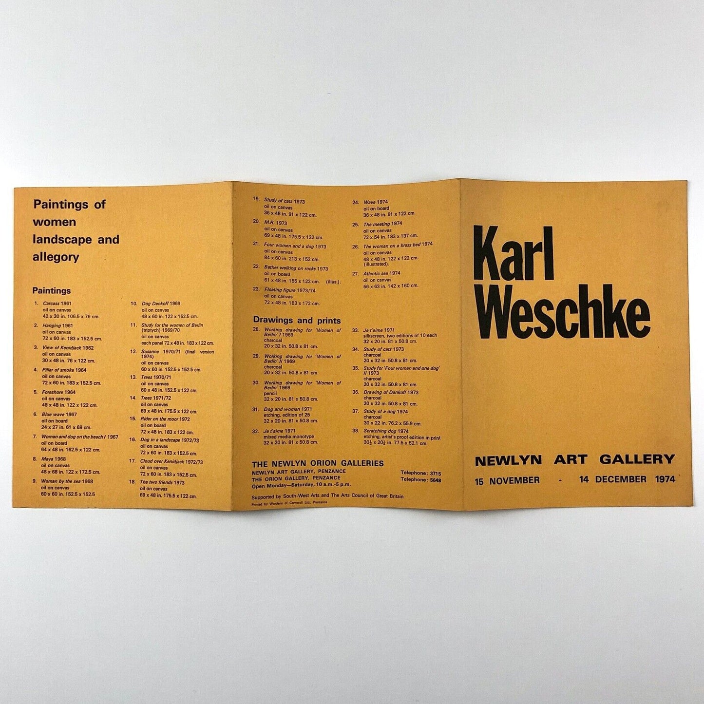 Karl Weschke. Paintings of women landscape and allegory | Newlyn Art Gallery leaflet, 1974