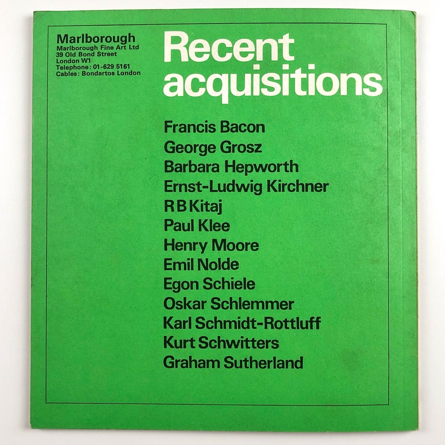 Recent Acquisitions | Marlborough Fine Art exhibition catalogue, 1967 | Design by Gordon House