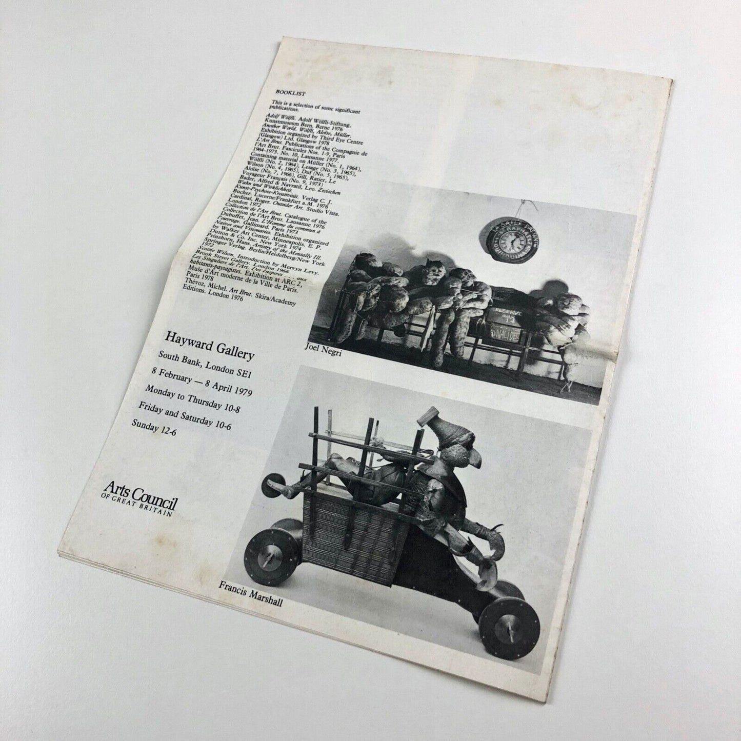 Fold out gallery guide for Outsiders | Hayward Gallery and Arts Council, 1979