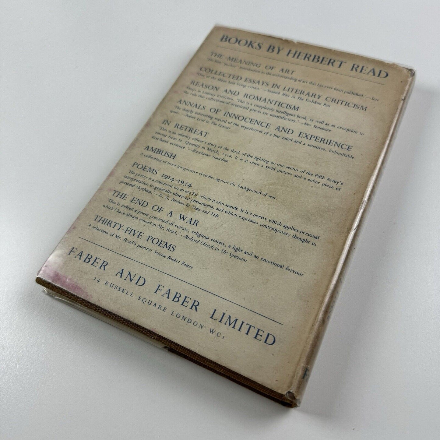 Herbert Read – an introduction to his work by various hands | Edited by Henry Treece, 1944