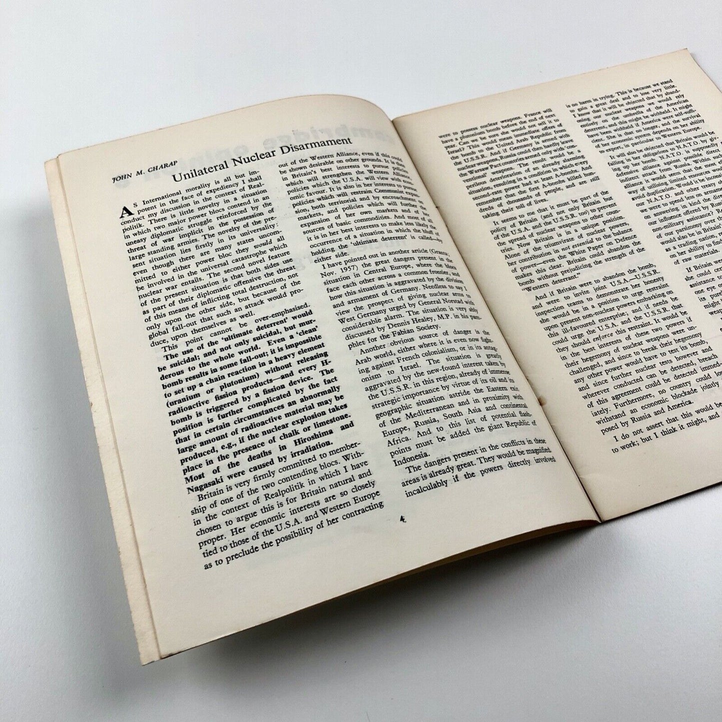 Cambridge Opinion magazine | No. 8, April 1958 nuclear arguments / disarmament | Edited by John Landell-Mills and David Leitch