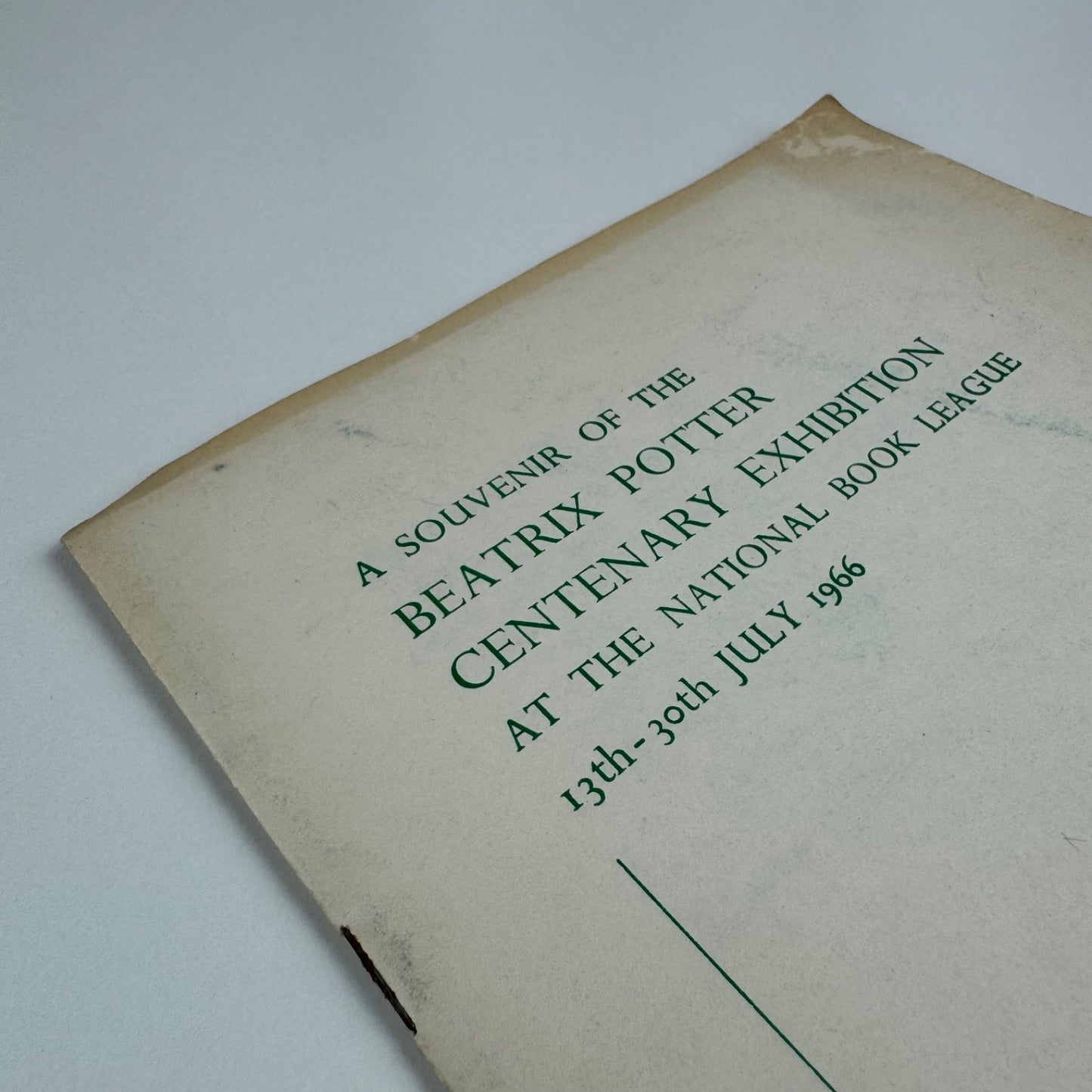 A souvenir of the Beatrix Potter Centenary Exhibition National Book League 1966