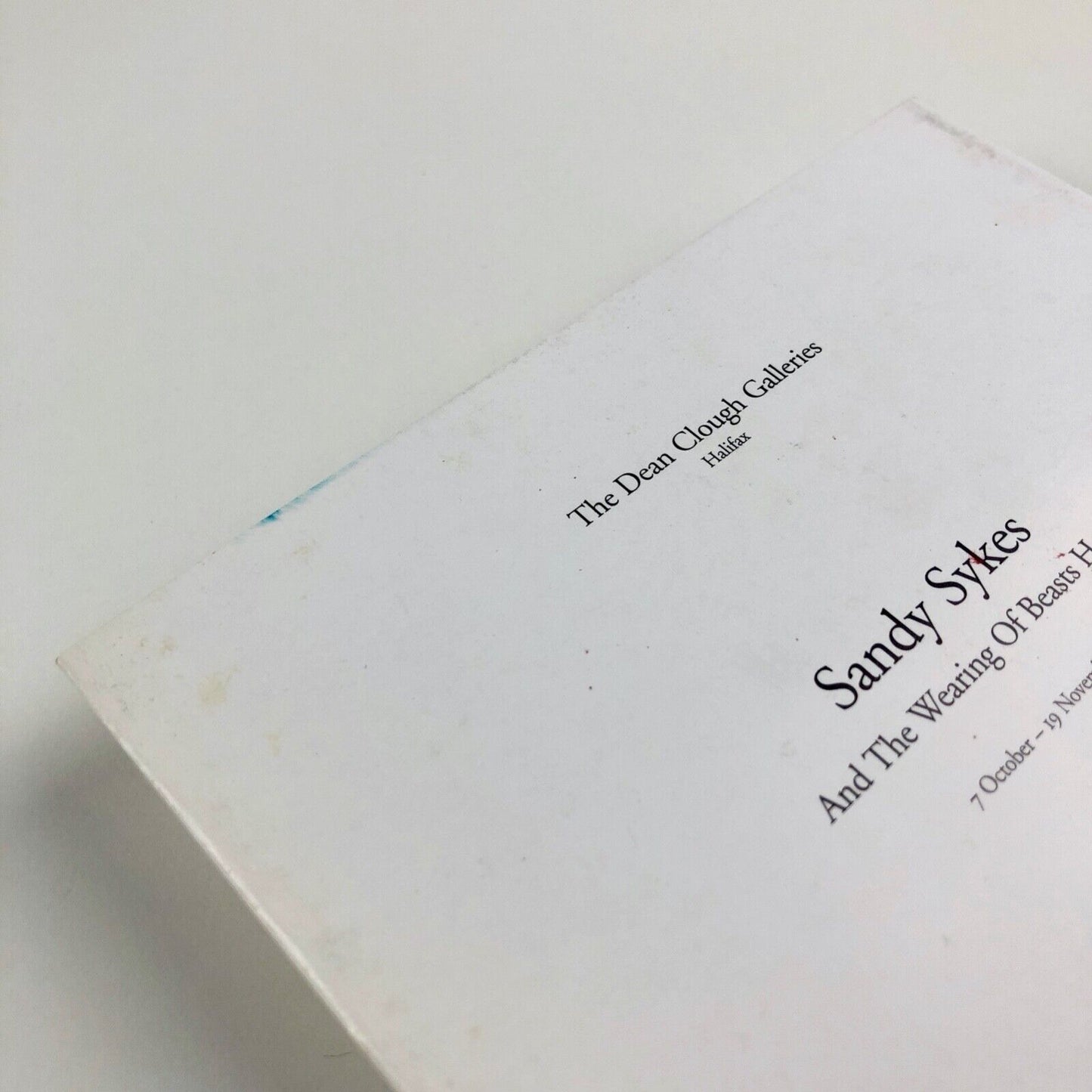Folding card for Sandy Sykes And the Wearing of Beasts | Heads Crossley Gallery, 1995