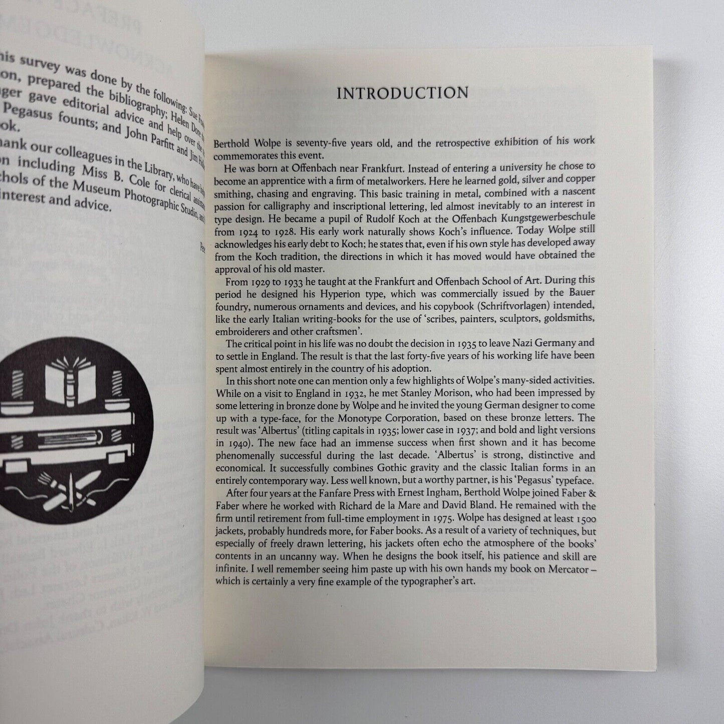 Berthold Wolpe. A retrospective survey | Victoria & Albert Museum and Faber & Faber, 1980