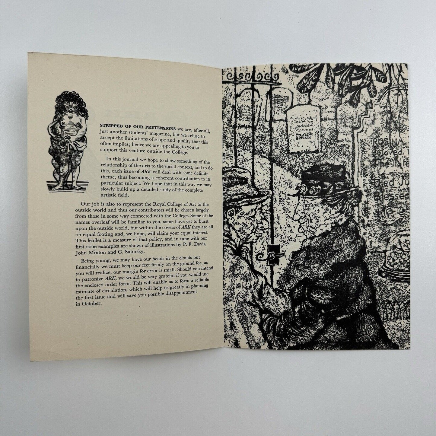 Promotional leaflet for ARK journal – Royal College of Art | October 1950