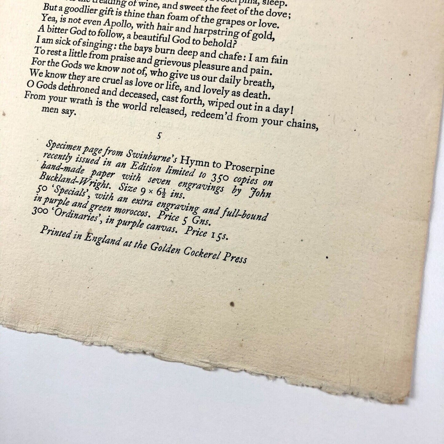 Golden Cockerel Press specimen sheet Dorothea Braby / John Buckland-Wright