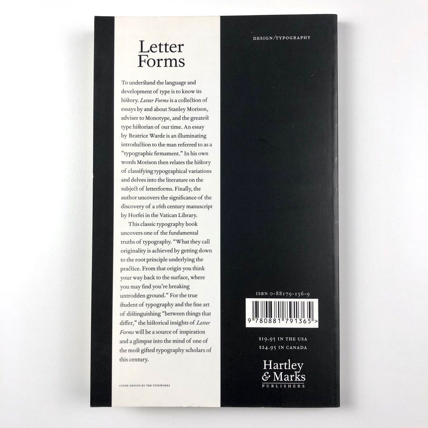 Letter Forms by Stanley Morison | Paperback – Hartley & Marks, 1997