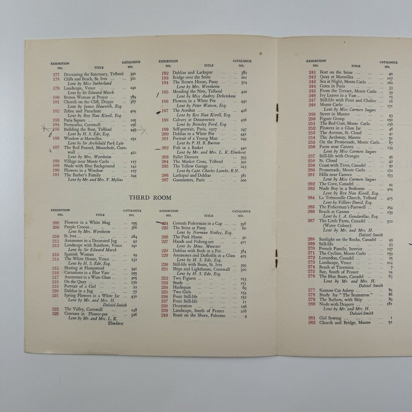 Christopher Wood – Exhibition of Complete Works | New Burlington Galleries / Redfern Gallery leaflet, 1938