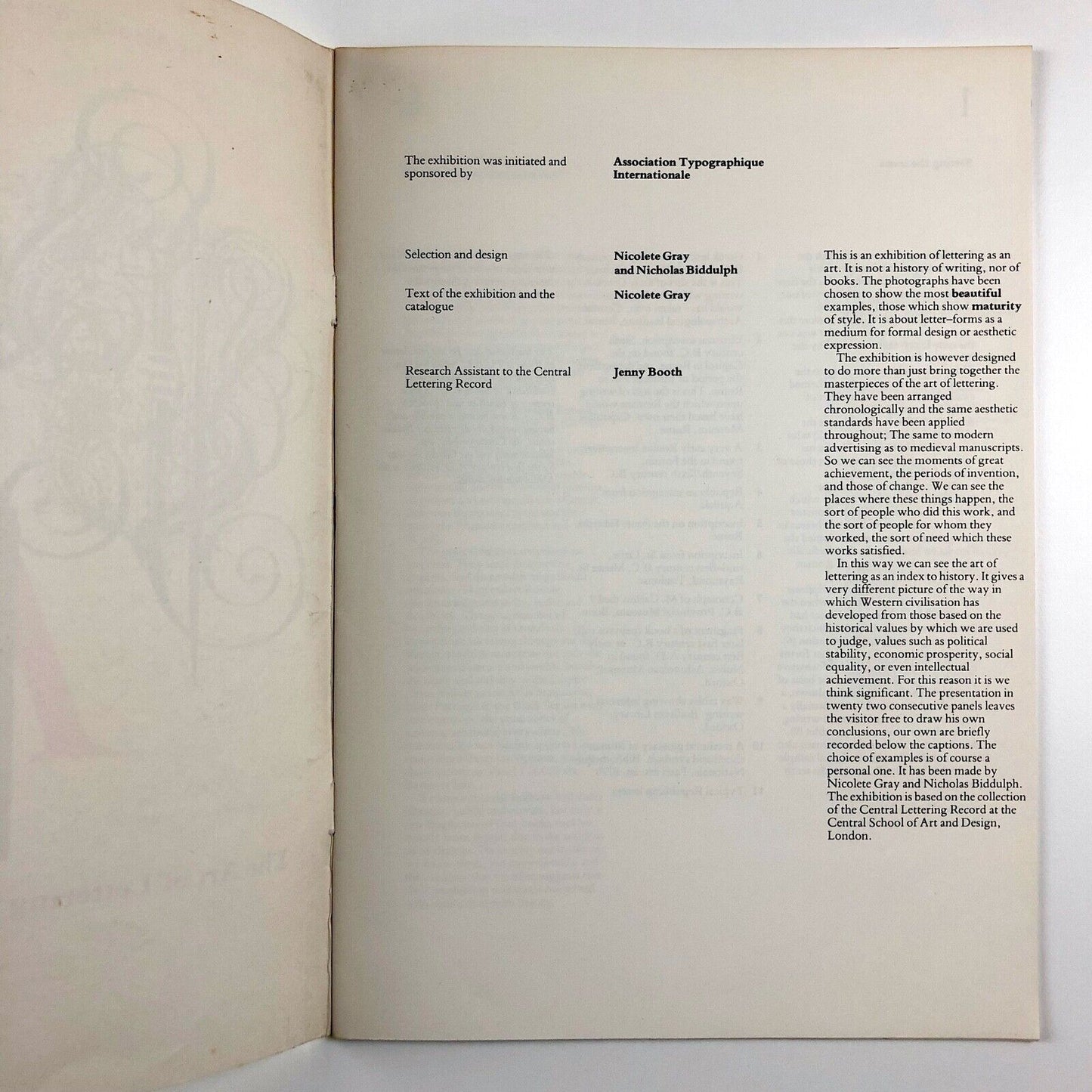 The Art of Lettering and the March of History | Association Typographique Internationale | Nicolete Gray 1982