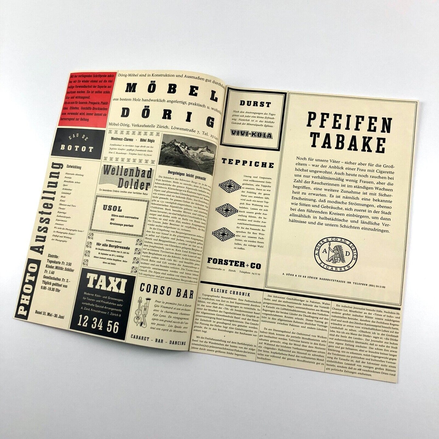 Superba type specimen booklet | Fonderie de Caractères Haas | design by Edmund Thiele, undated presumed to be 1940s