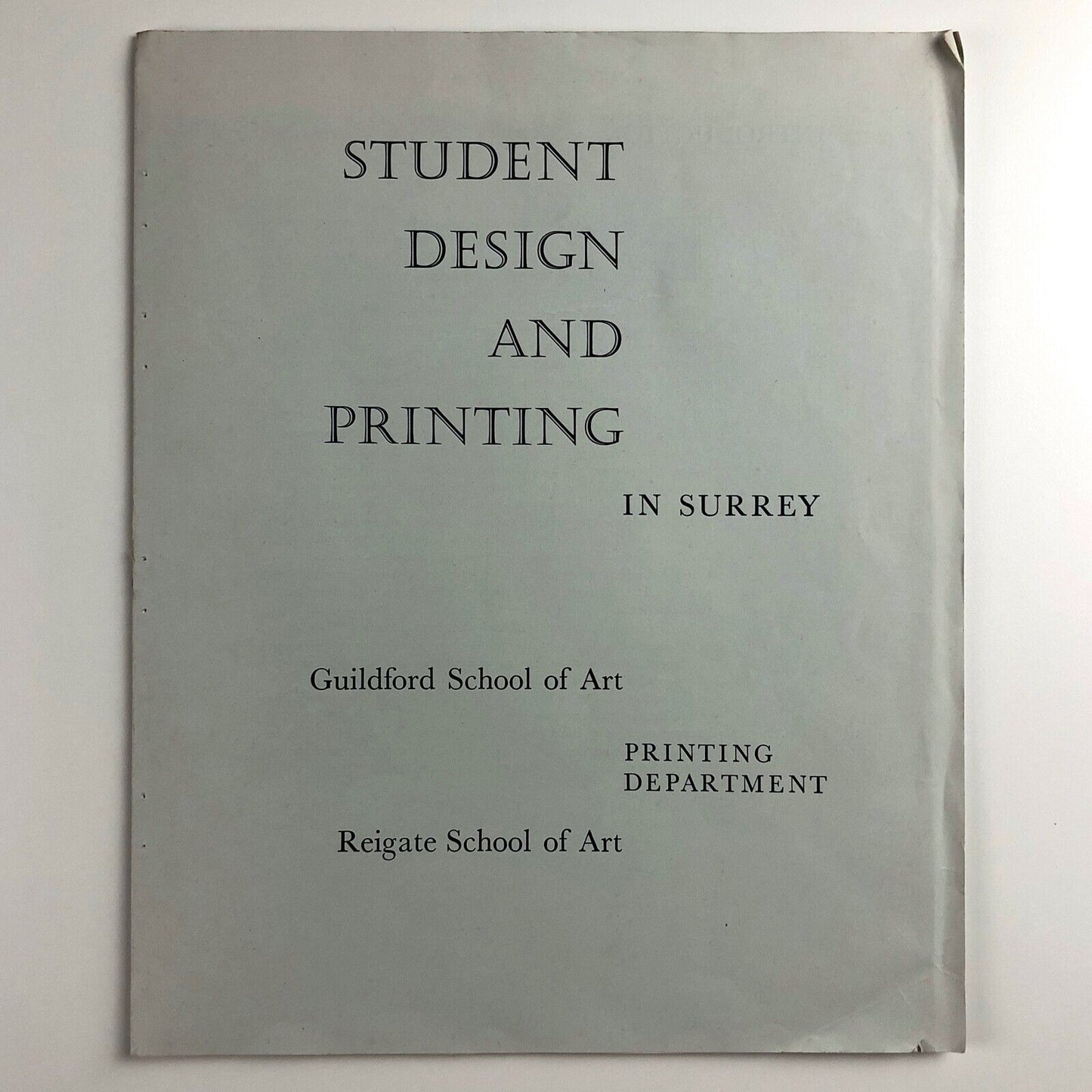 Student Design and Printing in Surrey | Leaflet | Guildford School of Art 1957-8