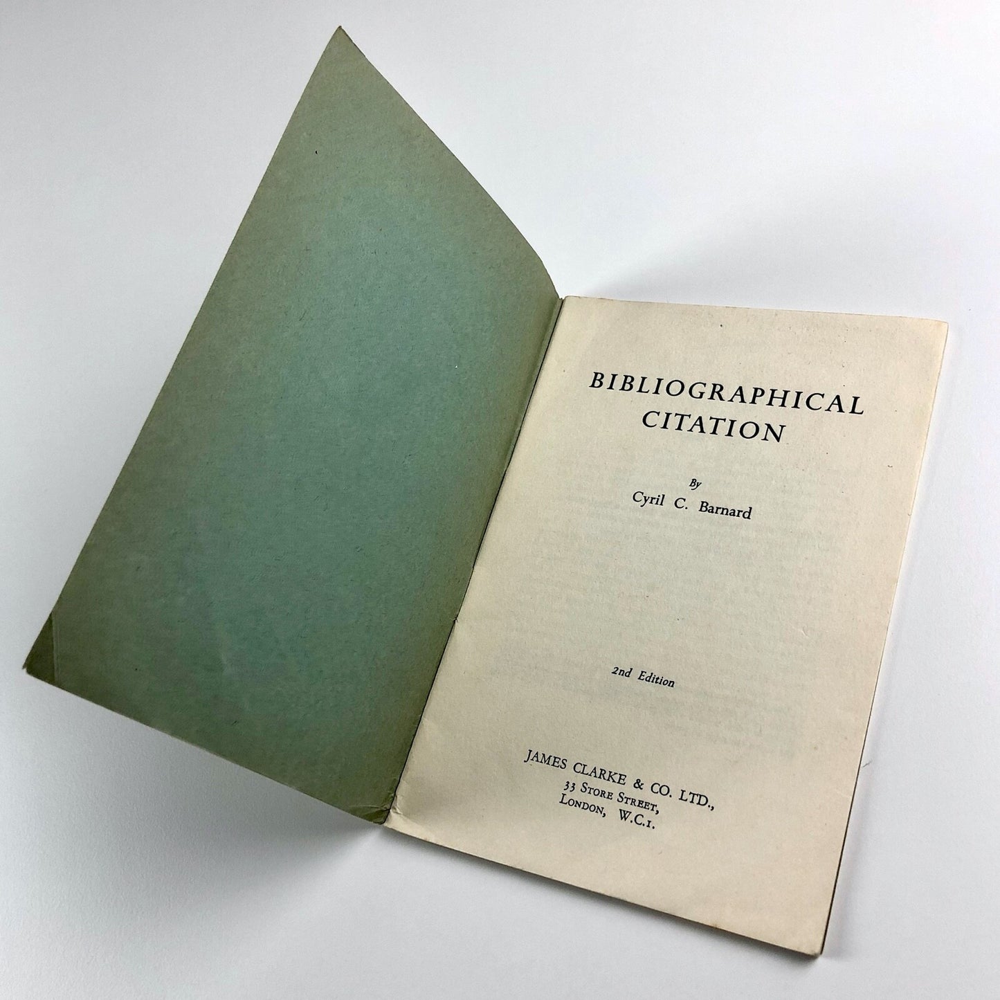 Bibliographical Citation by Cyril C. Barnard, 2nd edition | James Clarke & Co Ltd 1960