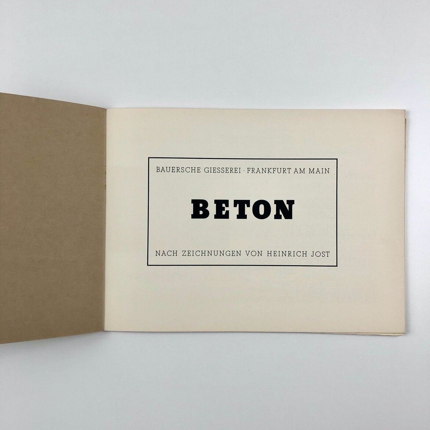 Beton type specimen brochure | Bauersche (Bauer) Giesserei, Frankfurt Am Main