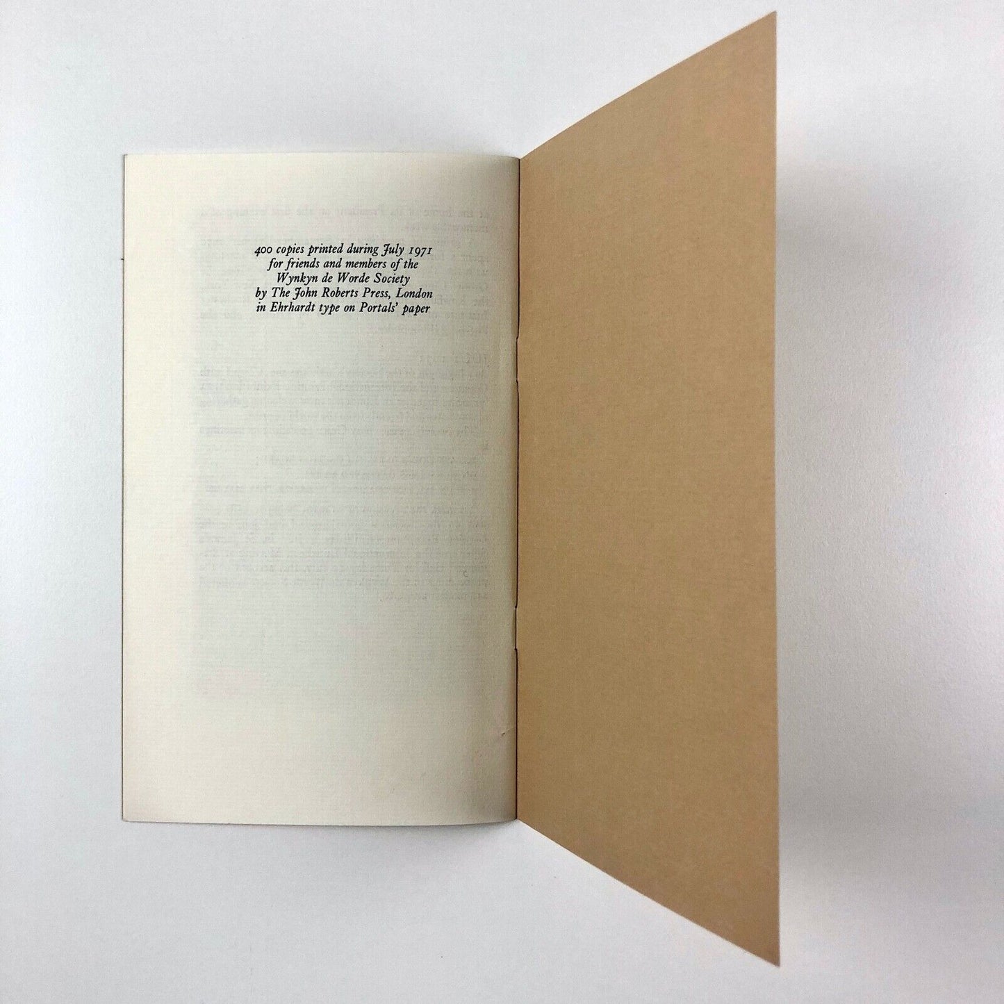 Proceedings of the Wynkyn de Worde Society booklet | London, 1971