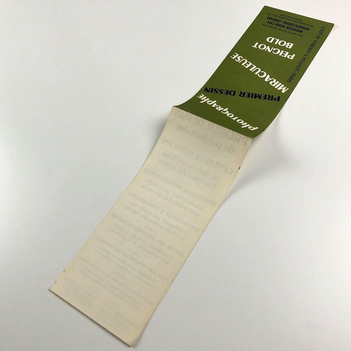 Peignot Bold. Small type specimen leaflet | American Wood Type Manufacturing Co